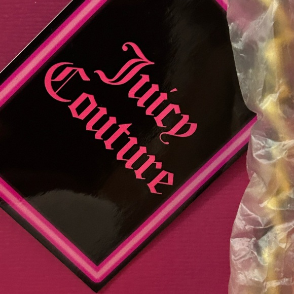 Juicy Couture Large Tote Bag Pink Black Patent Leather Gold Chain Tote - Picture 2 of 7